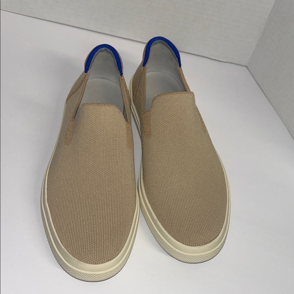 Rothy's Beige Slip-On Sneakers with Blue Accent - Picture 8 of 16